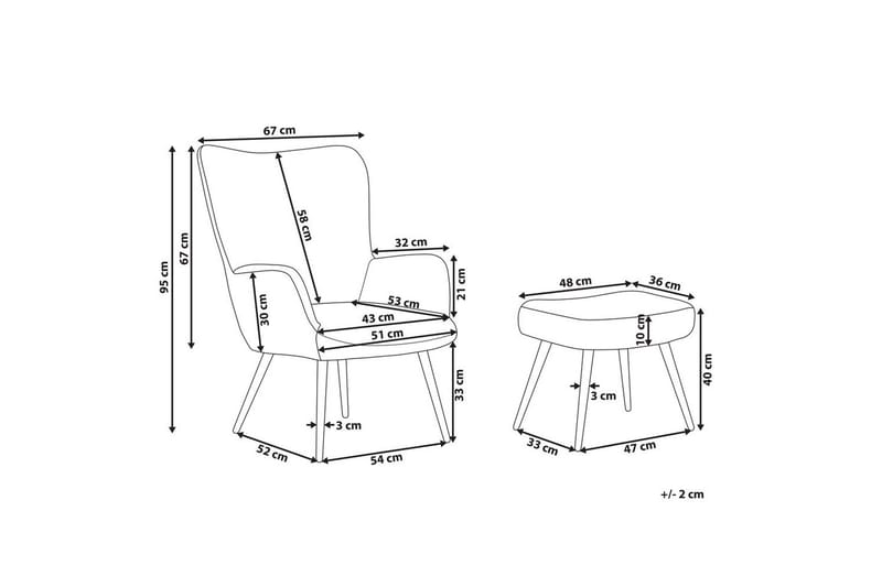 Öronlappsfåtölj Vejle - Rosa, mörkt trä - Möbler - Fåtölj & stolar - Fåtölj - Öronlappsfåtölj