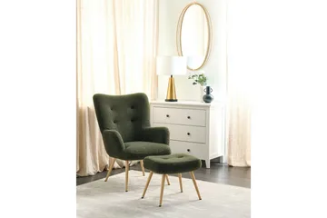 Öronlappsfåtölj Vejle - Vit, Svart - Möbler - Fåtölj & stolar - Fåtölj - Öronlappsfåtölj