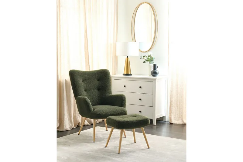 Öronlappsfåtölj Vejle - Vit, Svart - Möbler - Fåtölj & stolar - Fåtölj - Öronlappsfåtölj