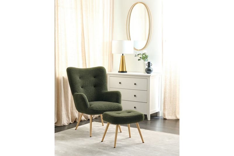 Öronlappsfåtölj Vejle - Vit, Svart - Möbler - Fåtölj & stolar - Fåtölj - Öronlappsfåtölj