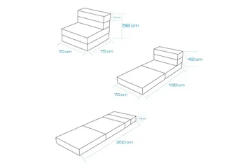 1-sits bäddsoffa Maroubridge Grå - Grå - Möbler - Fåtölj & stolar - Fåtölj - Bäddfåtölj
