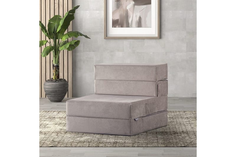 1-sits bäddsoffa Maroubridge Ljusgrå - Ljusgrå - Möbler - Fåtölj & stolar - Fåtölj - Bäddfåtölj