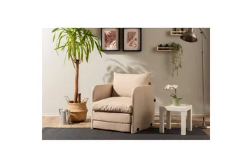1-sits bäddsoffa Rubby Beige - Beige - Möbler - Fåtölj & stolar - Fåtölj - Bäddfåtölj