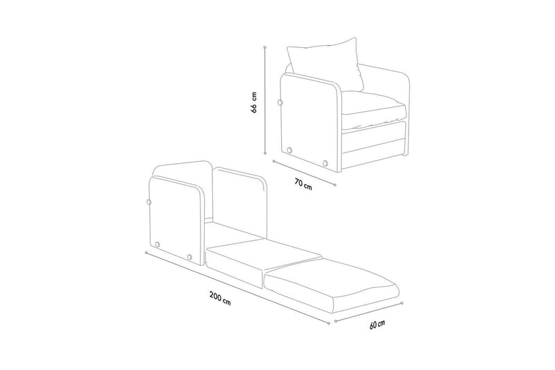 1-sits bäddsoffa Rubby Beige - Beige - Möbler - Fåtölj & stolar - Fåtölj - Bäddfåtölj