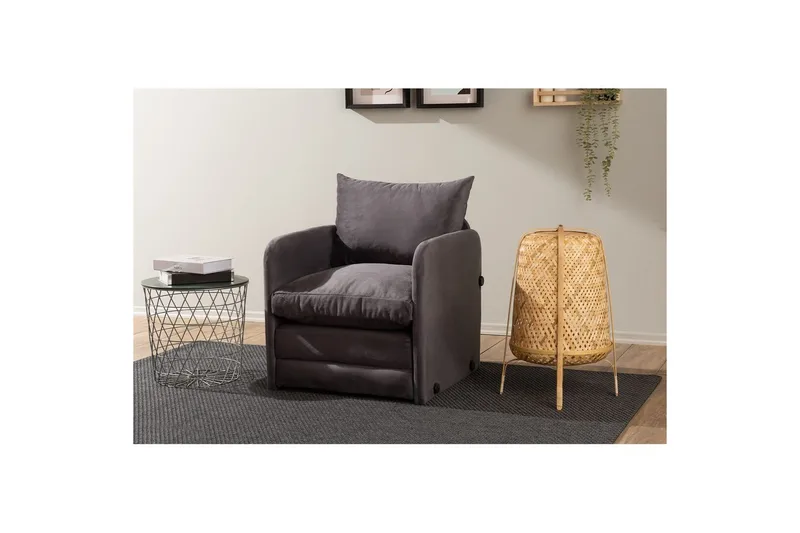 1-sits bäddsoffa Rubby Grå - Grå - Möbler - Fåtölj & stolar - Fåtölj - Bäddfåtölj