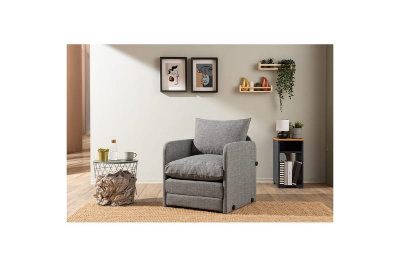 1-sits bäddsoffa Rubby Ljusgrå - Ljusgrå - Möbler - Fåtölj & stolar - Fåtölj - Bäddfåtölj