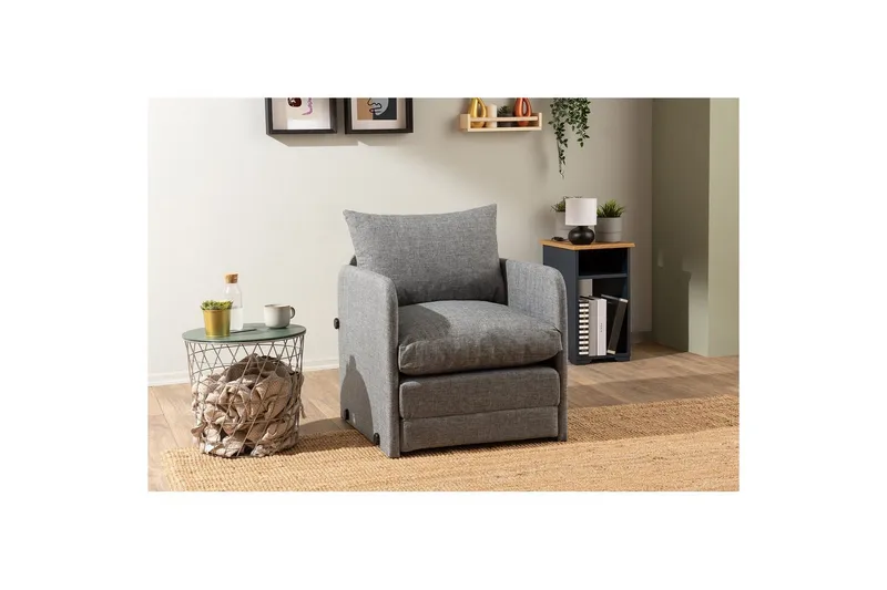 1-sits bäddsoffa Rubby Ljusgrå - Ljusgrå - Möbler - Fåtölj & stolar - Fåtölj - Bäddfåtölj