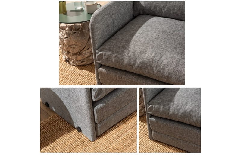 1-sits bäddsoffa Rubby Ljusgrå - Ljusgrå - Möbler - Fåtölj & stolar - Fåtölj - Bäddfåtölj