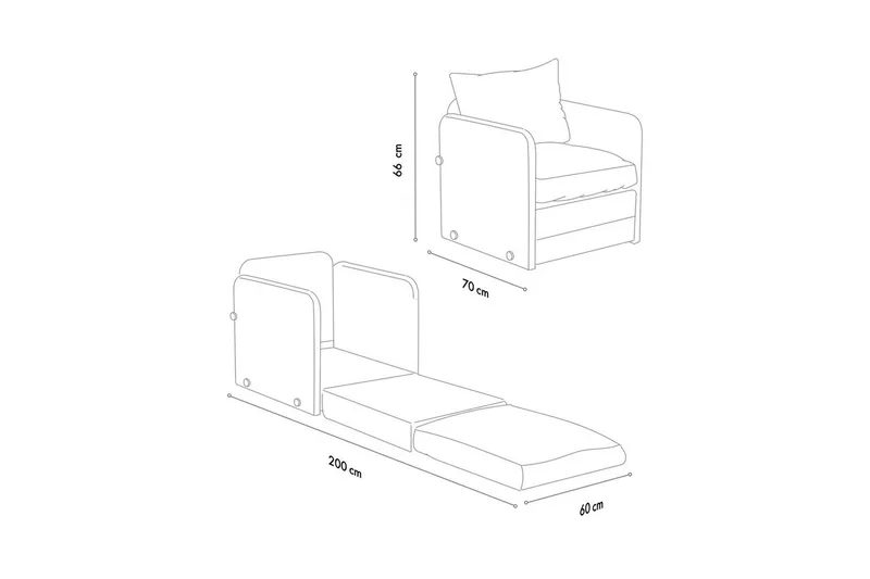 1-sits bäddsoffa Rubby Mörkgrå - Mörkgrå - Möbler - Fåtölj & stolar - Fåtölj - Bäddfåtölj