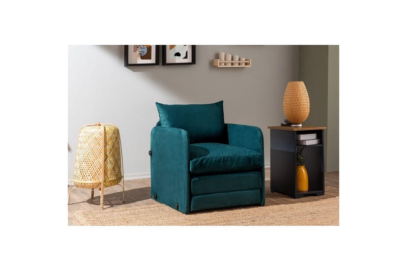 1-sits bäddsoffa Rubby Petrolgrön - Petrolgrön - Möbler - Fåtölj & stolar - Fåtölj - Bäddfåtölj