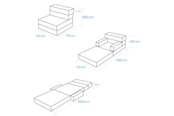 1-sits bäddsoffa Yoraemere Grå - Ljusgrå - Möbler - Fåtölj & stolar - Fåtölj - Bäddfåtölj