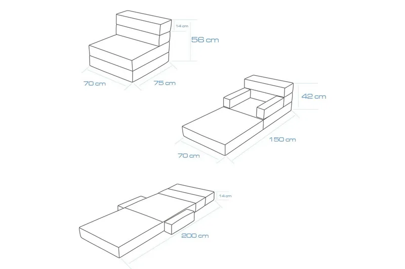 1-sits bäddsoffa Yoraemere Grå - Ljusgrå - Möbler - Fåtölj & stolar - Fåtölj - Bäddfåtölj