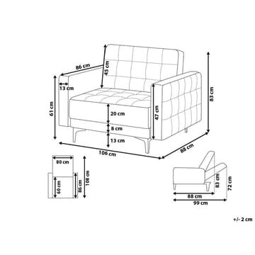 Fåtölj Aberdeen - Ljusgrå, svart - Möbler - Fåtölj & stolar - Fåtölj - Bäddfåtölj