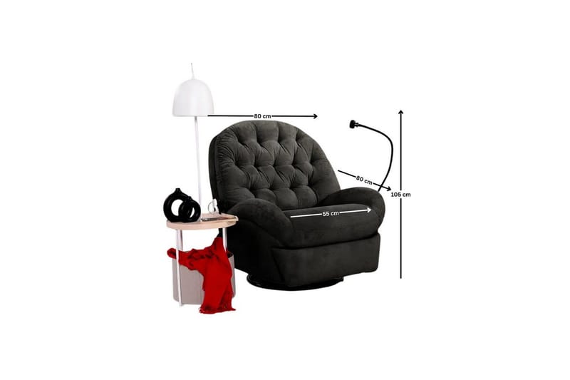 Adesis Reclinerfåtölj Elektrisk - Svart - Möbler - Fåtölj & stolar - Fåtölj - Liggfåtölj