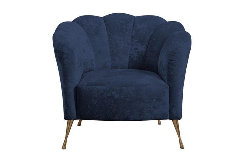 Adrial Fåtölj - Sammet/Blå/Guld - Möbler - Fåtölj & stolar - Fåtölj - Sammetsfåtölj