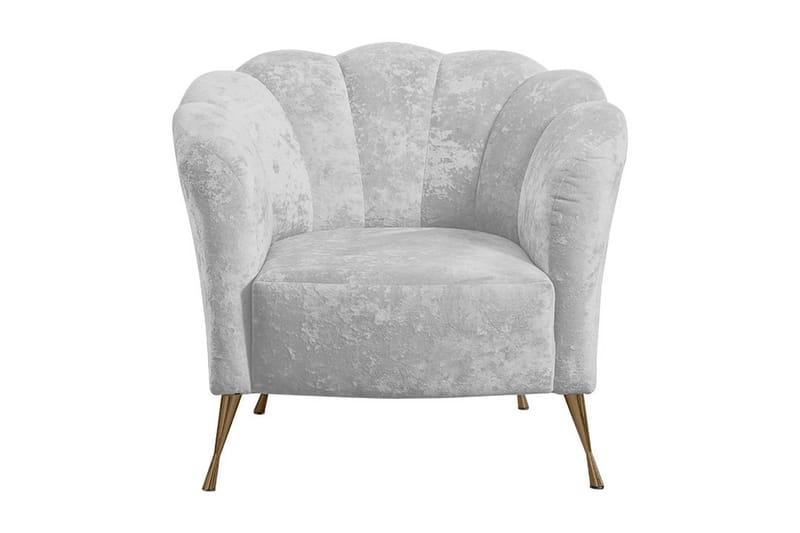 Adrial Fåtölj, Sammet/Vit/Guld