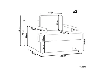 Fåtölj Alla set om 2 Grå - Grå - Möbler - Fåtölj & stolar - Fåtölj