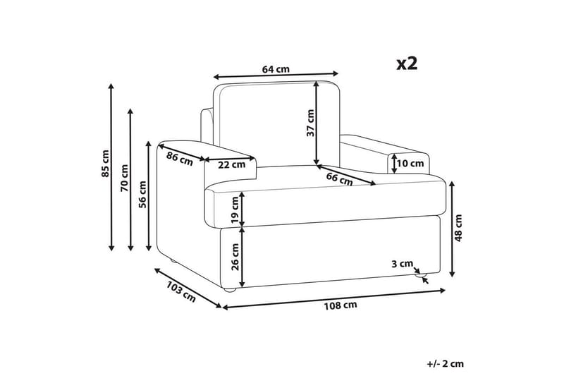 Fåtölj Alla set om 2 Grå - Grå - Möbler - Fåtölj & stolar - Fåtölj