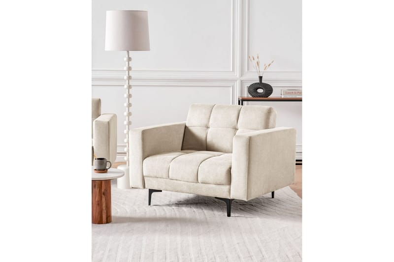 Fåtölj Alnes Beige/svart - Beige/svart - Möbler - Fåtölj & stolar - Fåtölj