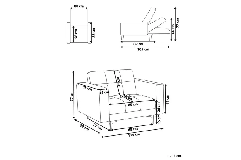 Fåtölj Alnes Röd/Svart - Röd/Svart - Möbler - Fåtölj & stolar - Fåtölj