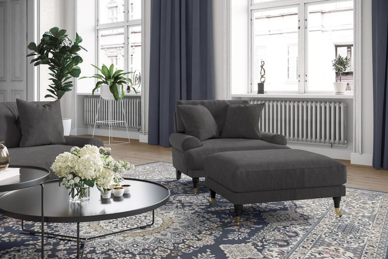 Andrew Loveseat - Mörkgrå/Mässing - Möbler - Fåtölj & stolar - Fåtölj