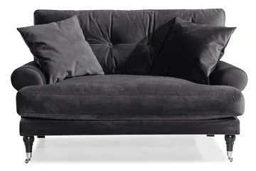 Andrew Loveseat Sammet - Mörkgrå/Krom - Möbler - Fåtölj & stolar - Fåtölj - Sammetsfåtölj
