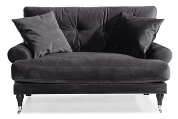 Andrew Loveseat Sammet - Mörkgrå/Krom - Möbler - Fåtölj & stolar - Fåtölj - Sammetsfåtölj