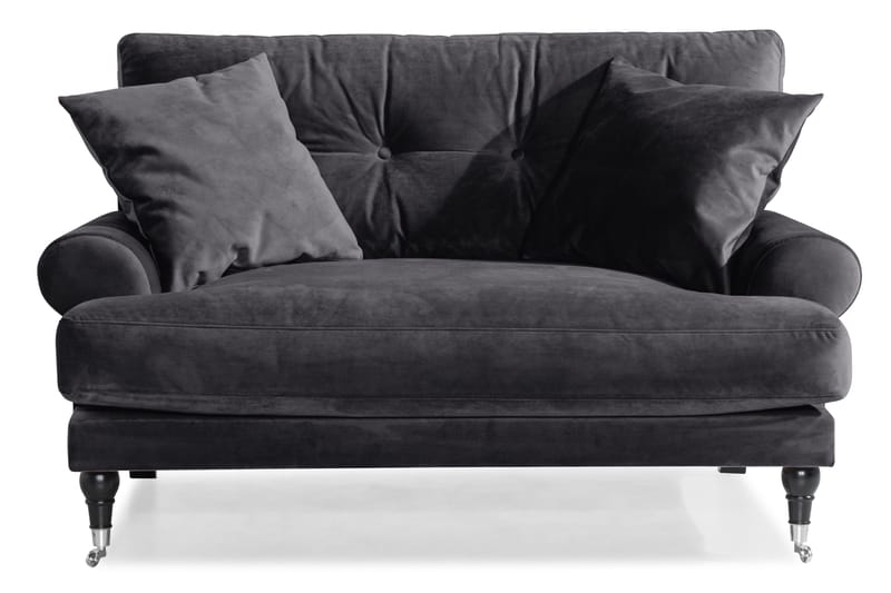 Andrew Loveseat Sammet - Mörkgrå/Krom - Möbler - Fåtölj & stolar - Fåtölj - Sammetsfåtölj
