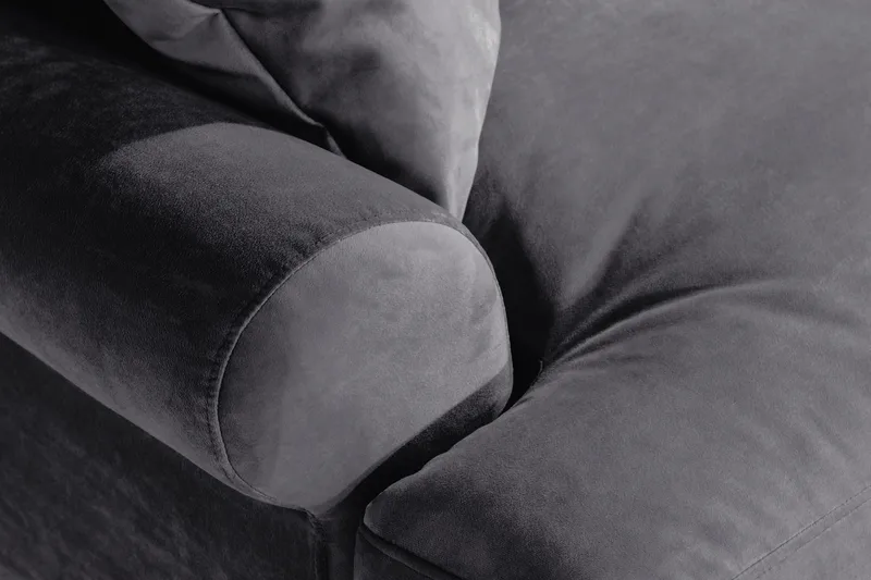 Andrew Loveseat Sammet - Mörkgrå/Mässing - Möbler - Fåtölj & stolar - Fåtölj - Sammetsfåtölj