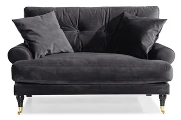 Andrew Loveseat Sammet - Mörkgrå/Mässing - Möbler - Fåtölj & stolar - Fåtölj - Sammetsfåtölj