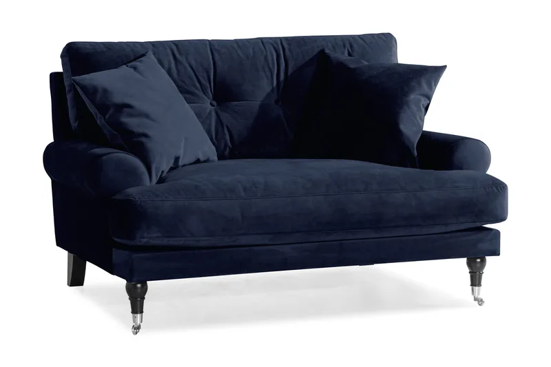Andrew Loveseat Sammet, Midnattsblå/Krom