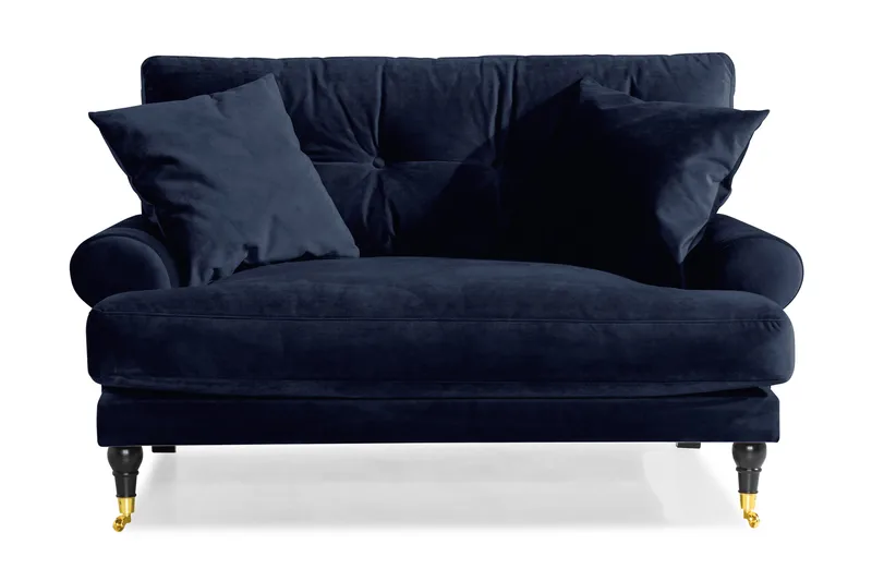 Andrew Loveseat Sammet - Midnattsblå/Mässing - Möbler - Fåtölj & stolar - Fåtölj