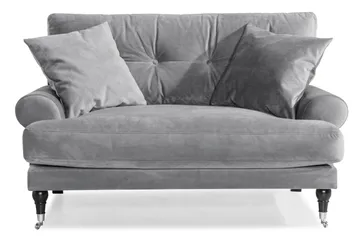 Andrew Loveseat Sammet - Silvergrå/Krom - Möbler - Fåtölj & stolar - Fåtölj - Sammetsfåtölj