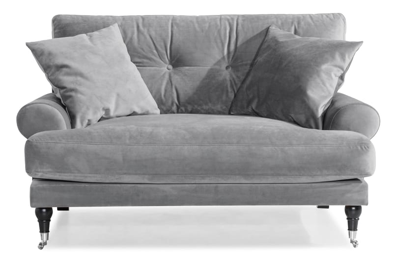 Andrew Loveseat Sammet - Silvergrå/Krom - Möbler - Fåtölj & stolar - Fåtölj - Sammetsfåtölj