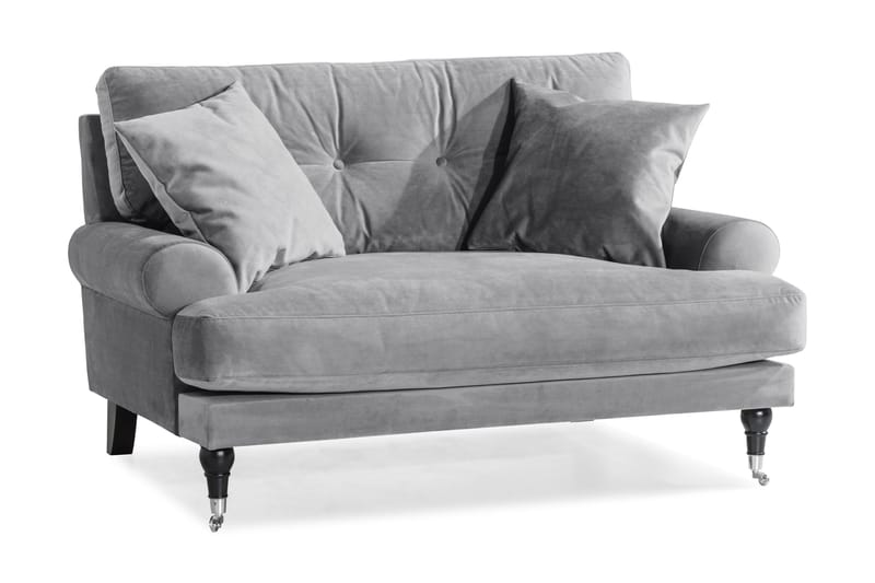 Andrew Loveseat Sammet - Silvergrå/Krom - Möbler - Fåtölj & stolar - Fåtölj - Sammetsfåtölj
