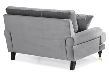 Andrew Loveseat Sammet - Silvergrå/Mässing - Möbler - Fåtölj & stolar - Fåtölj - Sammetsfåtölj