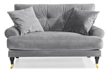 Andrew Loveseat Sammet - Silvergrå/Mässing - Möbler - Fåtölj & stolar - Fåtölj - Sammetsfåtölj