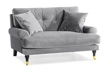 Andrew Loveseat Sammet - Silvergrå/Mässing - Möbler - Fåtölj & stolar - Fåtölj - Sammetsfåtölj