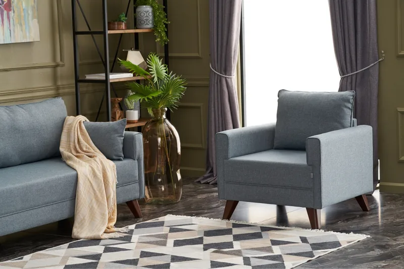 Antigua Fåtölj - Blå/Natur - Möbler - Fåtölj & stolar - Fåtölj