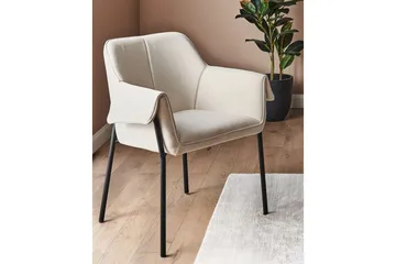 Fåtölj Arla - Krämvit, Svart - Möbler - Fåtölj & stolar - Fåtölj