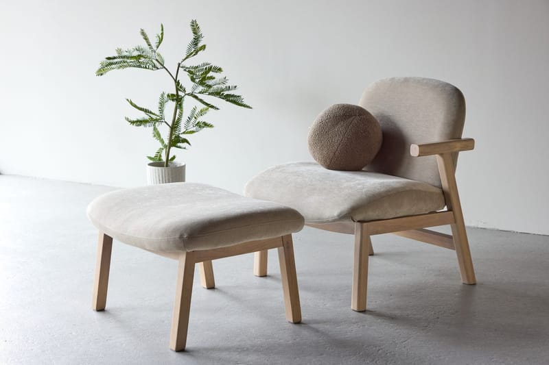 Armchair Rile Beige Fåtölj + Ottoman