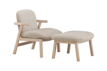 Armchair Rile Beige Fåtölj + Ottoman - Möbler - Fåtölj & stolar - Fåtölj - Fåtölj med fotpall