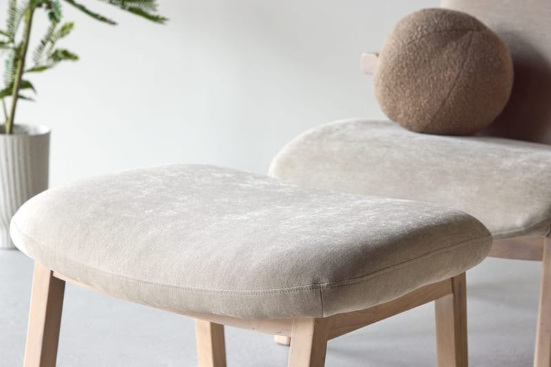 Armchair Rile Beige Fåtölj + Ottoman - Möbler - Fåtölj & stolar - Fåtölj - Fåtölj med fotpall