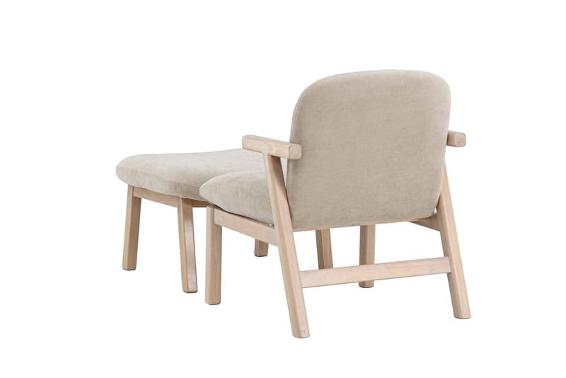 Armchair Rile Beige Fåtölj + Ottoman - Möbler - Fåtölj & stolar - Fåtölj - Fåtölj med fotpall