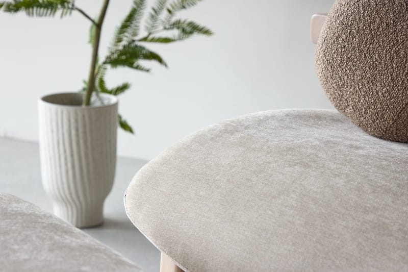 Armchair Rile Beige Fåtölj + Ottoman - Möbler - Fåtölj & stolar - Fåtölj - Fåtölj med fotpall