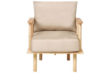 Fåtölj Asker - Sandbeige, ljust trä - Möbler - Fåtölj & stolar - Fåtölj