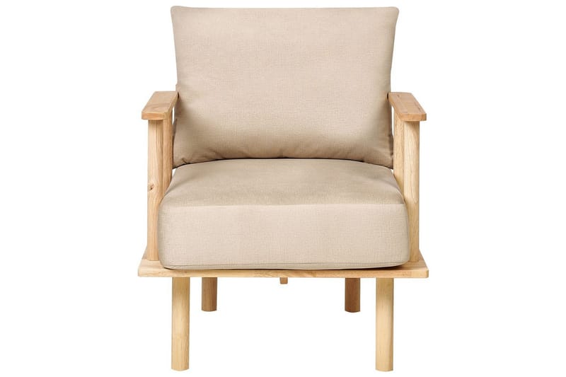 Fåtölj Asker - Sandbeige, ljust trä - Möbler - Fåtölj & stolar - Fåtölj