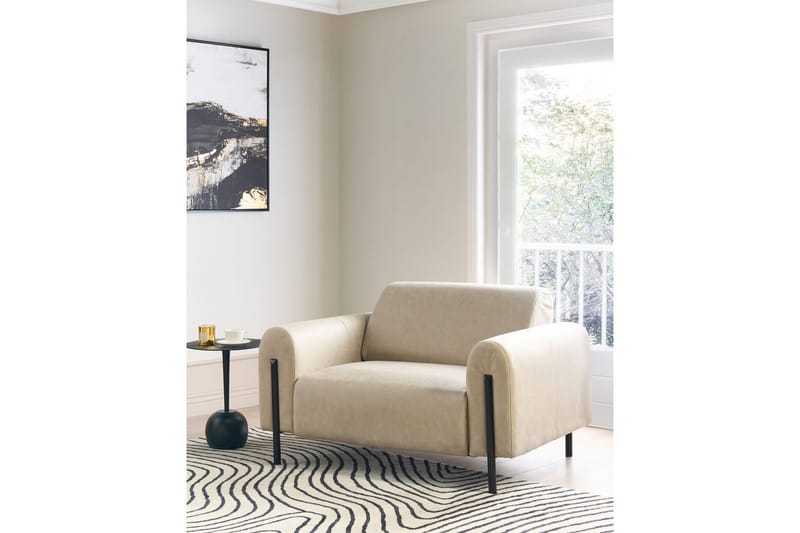 Fåtölj Askim - Beige, svart/Polyester - Möbler - Fåtölj & stolar - Fåtölj