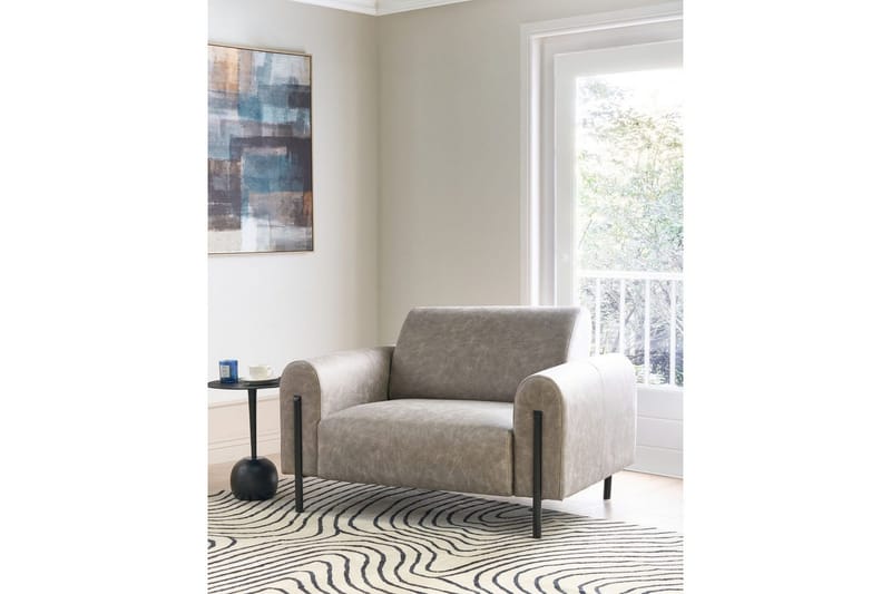 Fåtölj Askim - Ljusgrå, svart/Polyester - Möbler - Fåtölj & stolar - Fåtölj