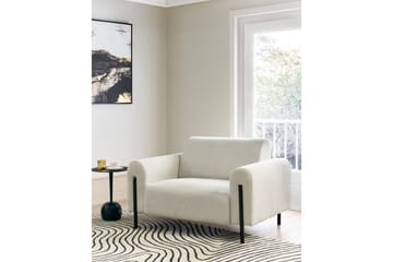 Fåtölj Askim - Off-white, Svart/Manchestertyg - Möbler - Fåtölj & stolar - Fåtölj